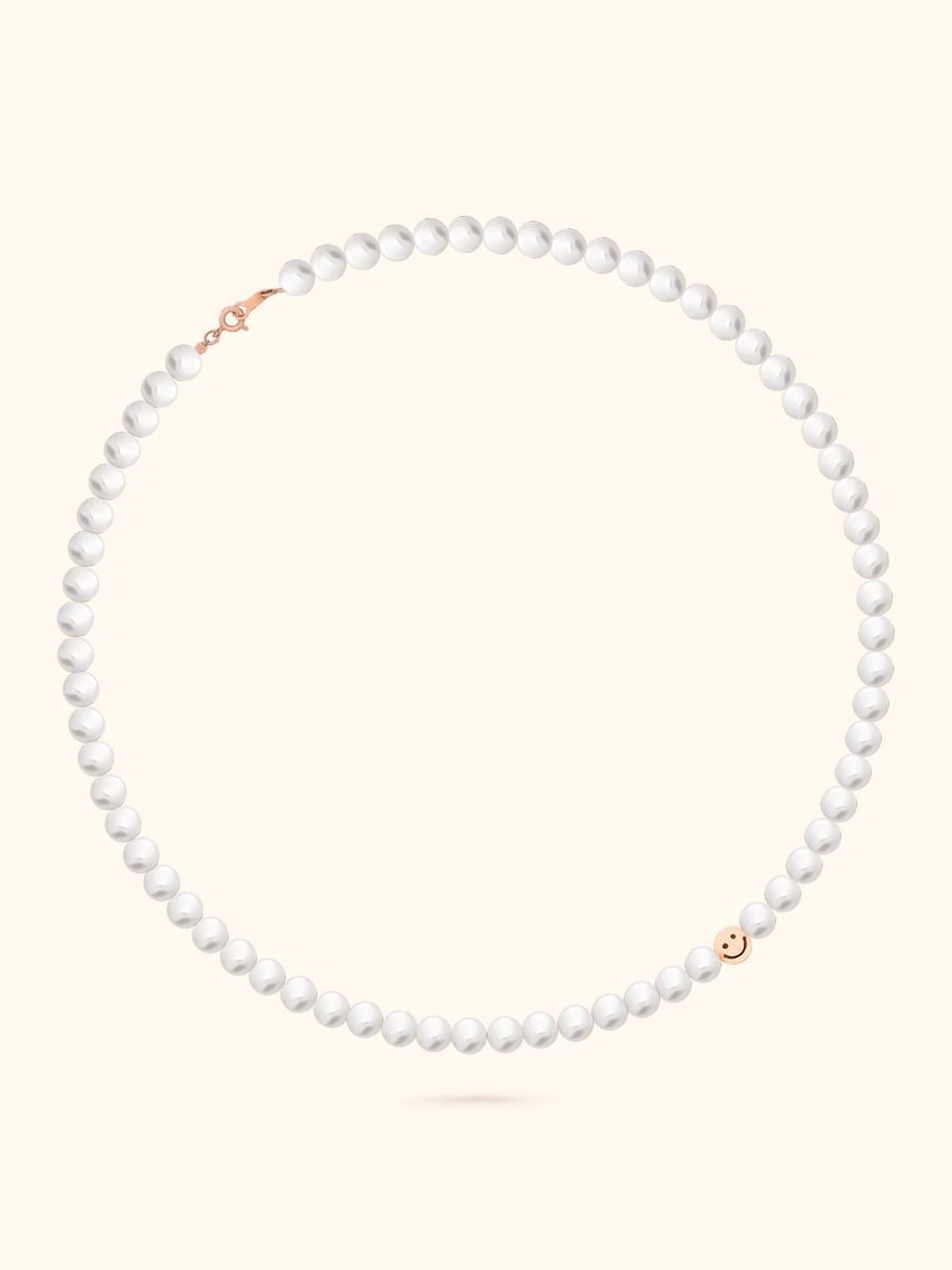  14K Freshwater Pearl Smile Necklace 