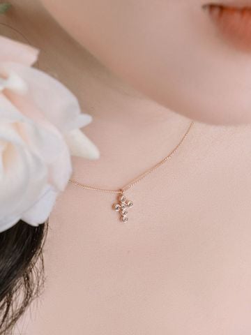  14K Mini Cross Choker 