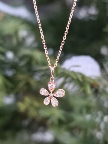  14K Dewdrop Flower Necklace 