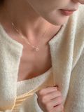  14K Lucky Clover Cubic Necklace 