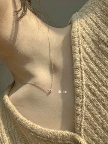  14K 6 Prong Cubic necklace (3 size) 