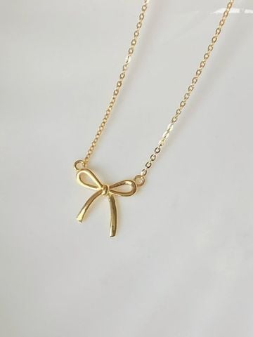  14K Dainty Ribbon Necklace 