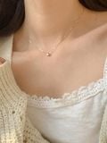  14K Simple Circle Pendant Necklace 