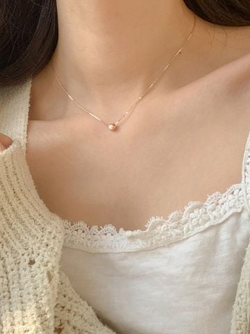  14K Simple Circle Pendant Necklace 