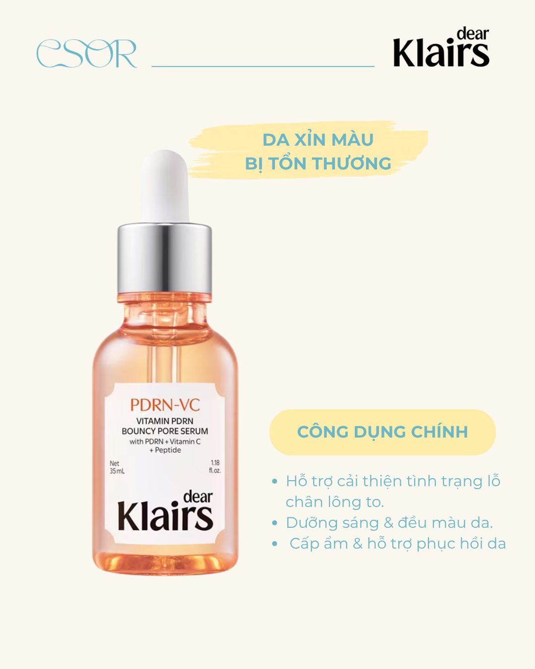  Tinh chất Dear Klairs Vitamin PDRN Bouncy Pore Serum 35 ml 