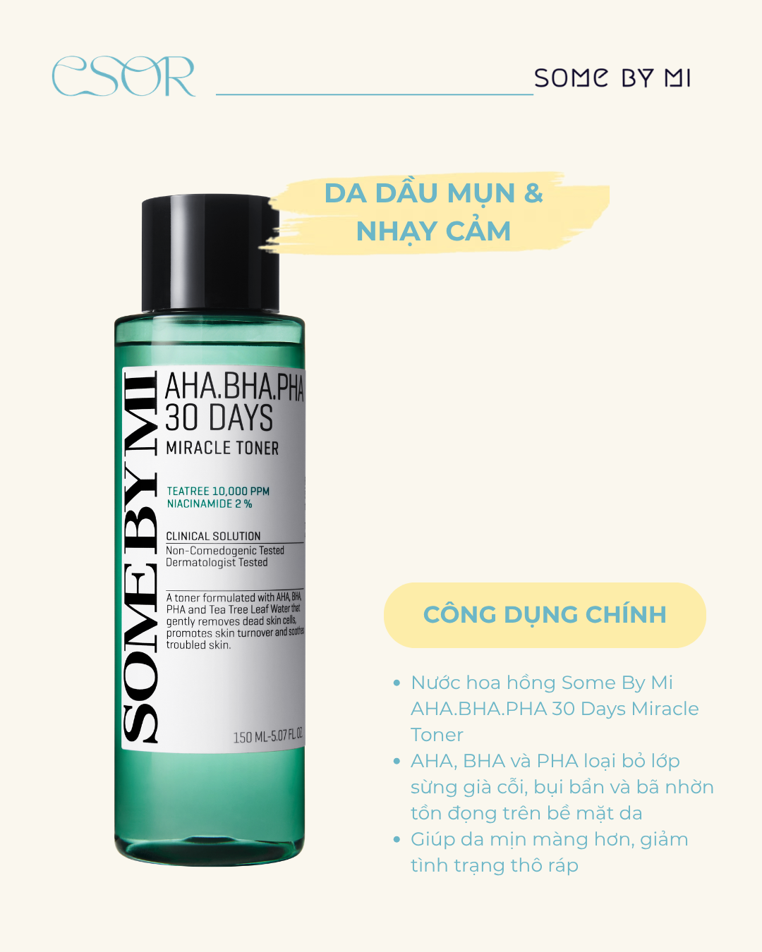  Nước hoa hồng Some By Mi AHA-BHA-PHA 30 Days Miracle Toner 150ml 