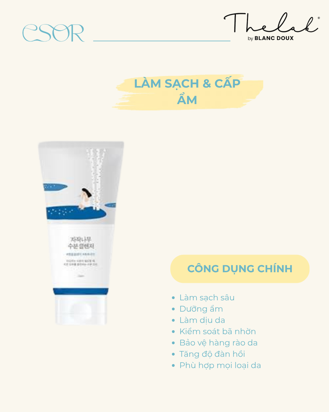  Sữa rửa mặt Round Lab Birch Juice Moisturizing Cleanser 150ml 