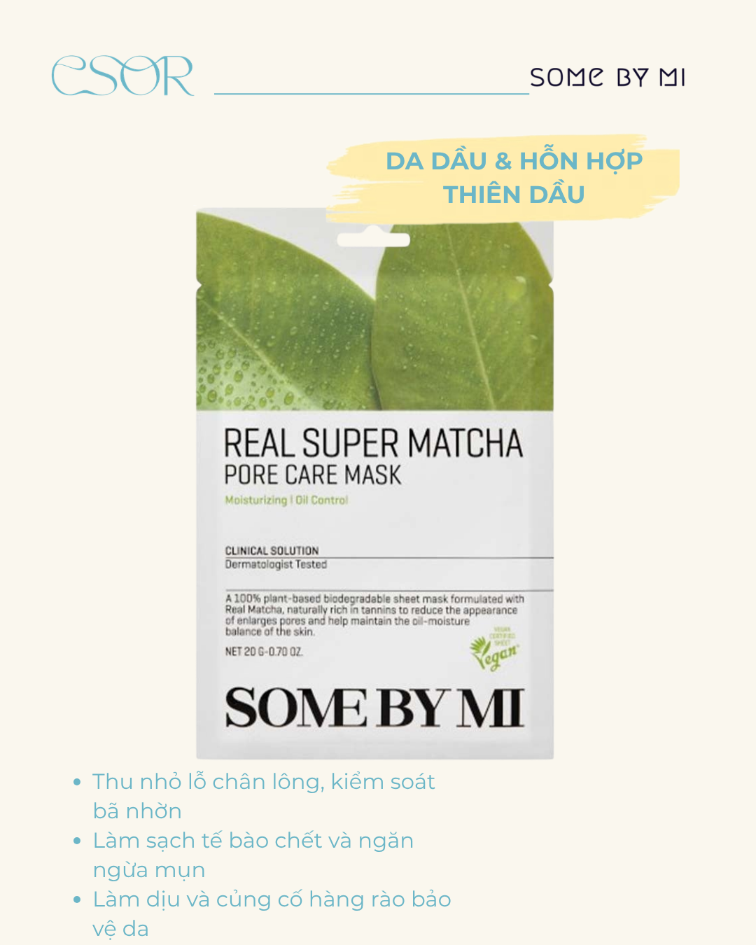  Mặt nạ dưỡng da Some By Mi Real Super Matcha Pore Care Mask 20g 