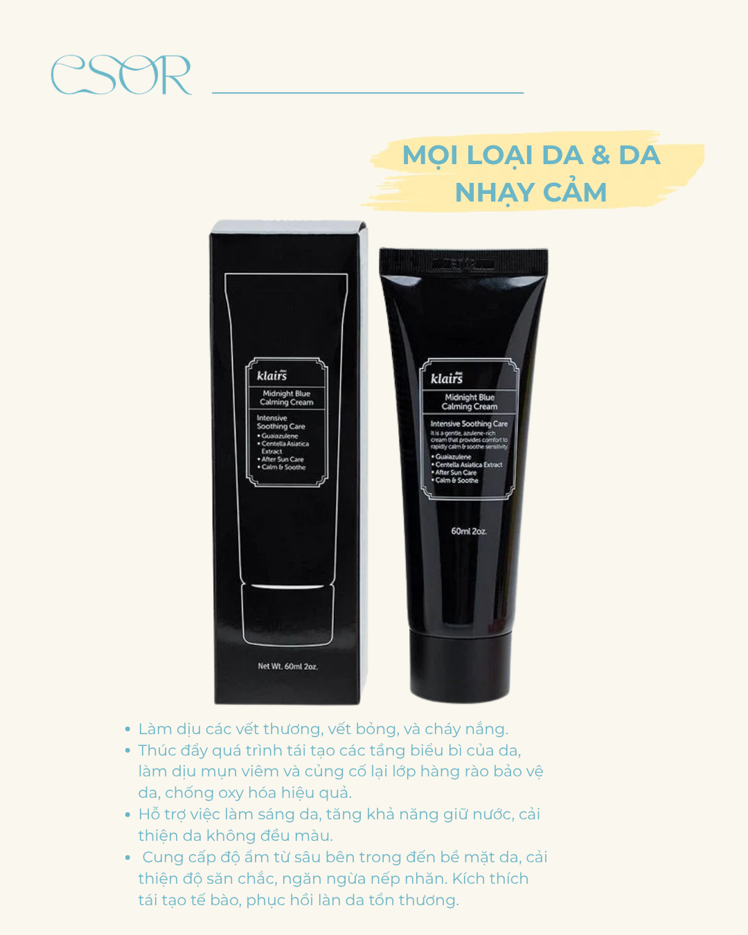  Kem dưỡng da Dear Klairs Midnight Blue Clearing Water Cream 50g 