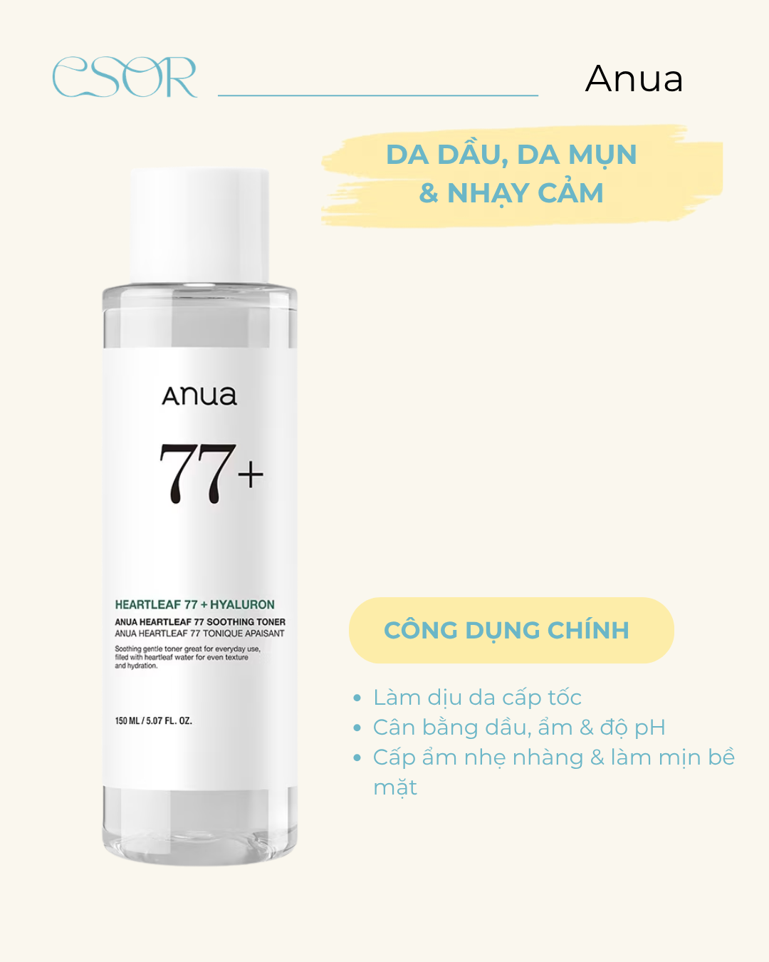  Nước Cân Bằng Làm Dịu Da Anua Heartleaf Toner 150ml 