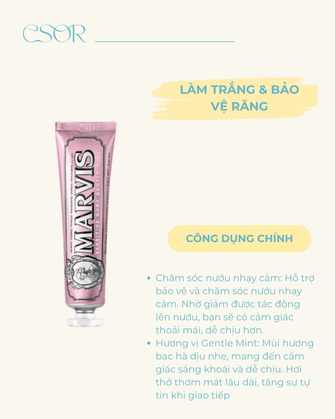  Kem đánh răng Marvis Sensitive Gums Mint 75ml 
