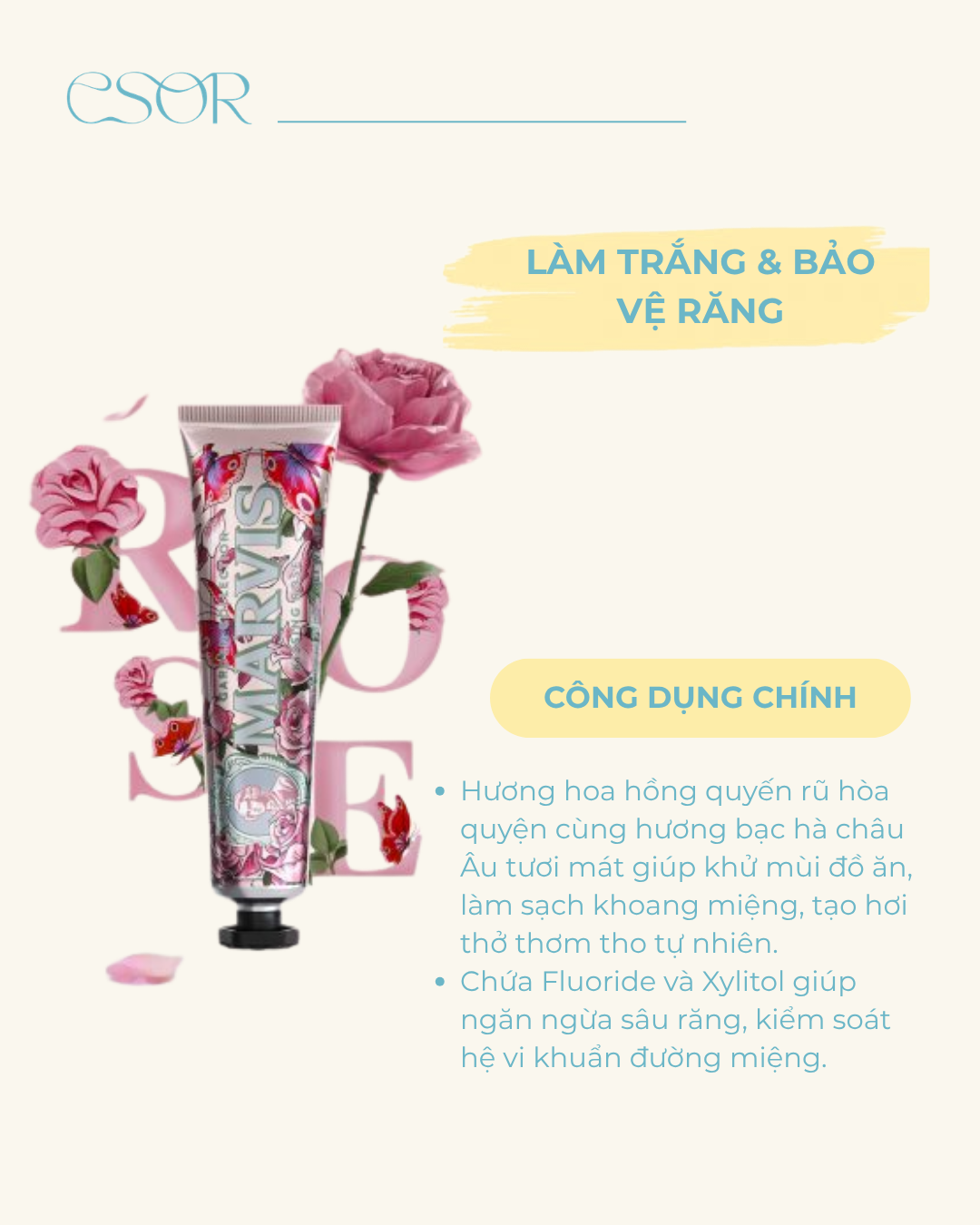  Kem đánh răng Marvis Kissing Rose 75ml 
