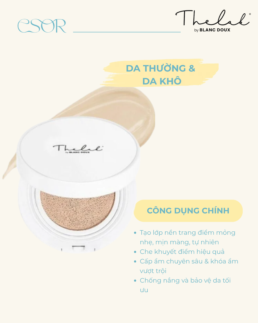  THE LAB Phấn nước Oligo Hyaluronic Acid Healthy Cream Cushion 12G 