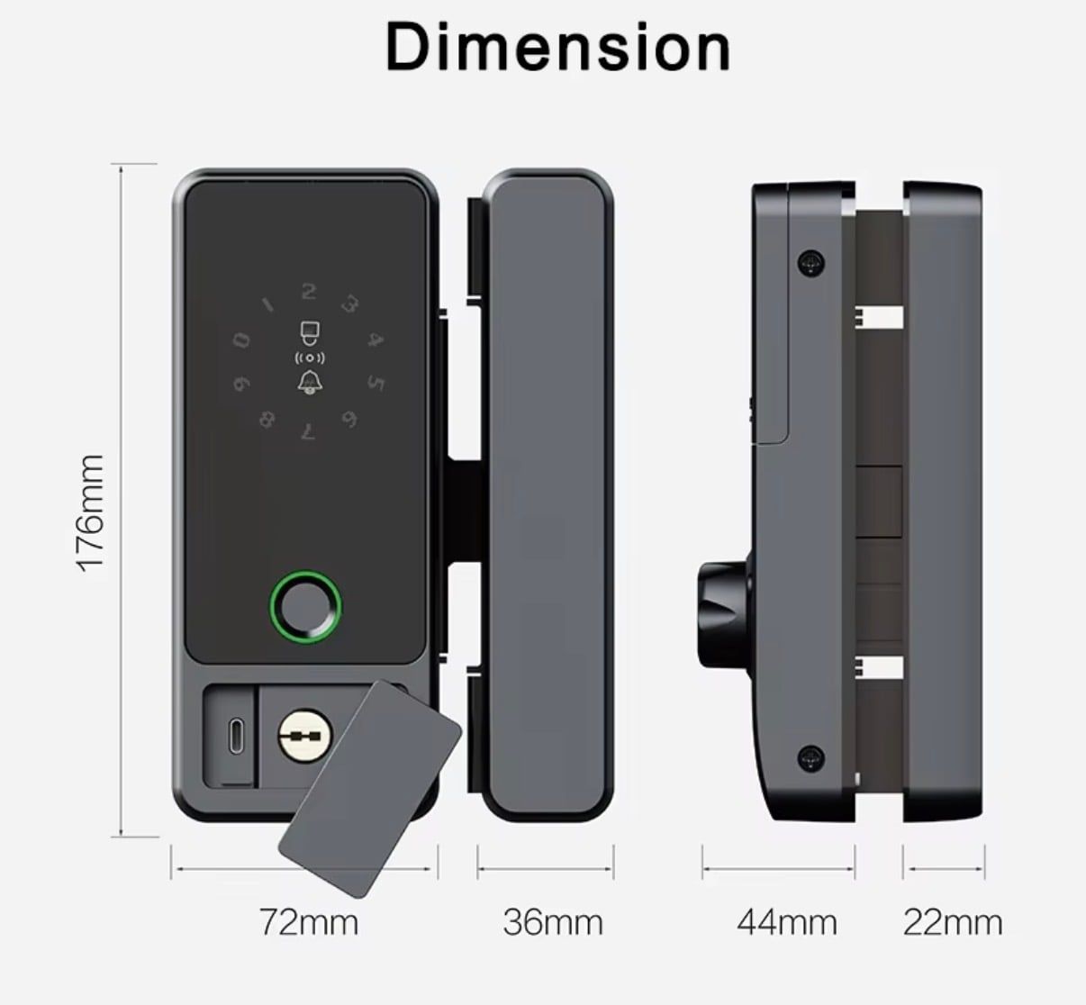  Khóa vân tay cửa kính- APP G110 (Tuya) 