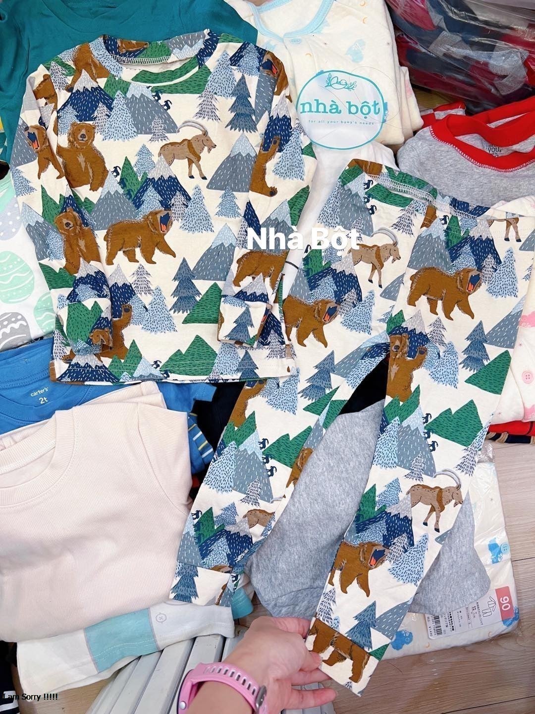 Đồ bộ tay dài cotton gấu 30182025