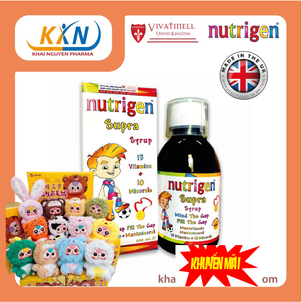 [COMBO 2 TẶNG 2 GẤU BÔNG] Nutrigen Supra Syrup - Siro Trẻ Em - Bổ Sung Dinh Dưỡng Và Vi Chất