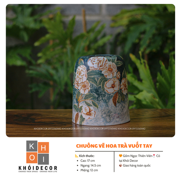  CHUÔNG VẼ HOA TRÀ VUỐT TAY 