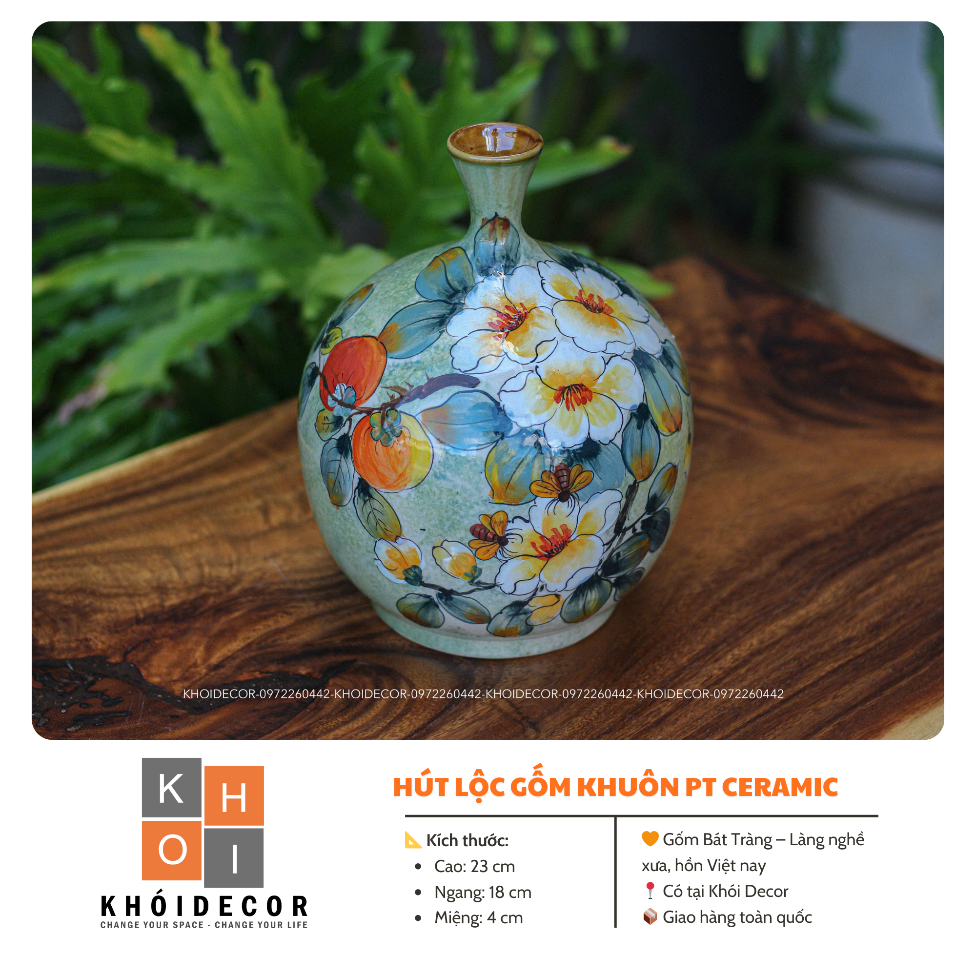  HÚT LỘC GỐM KHUÔN PT CERAMIC BÁT TRÀNG 