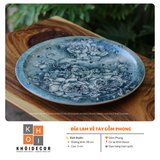  ĐĨA LAM VẼ TAY – GỐM PHONG 