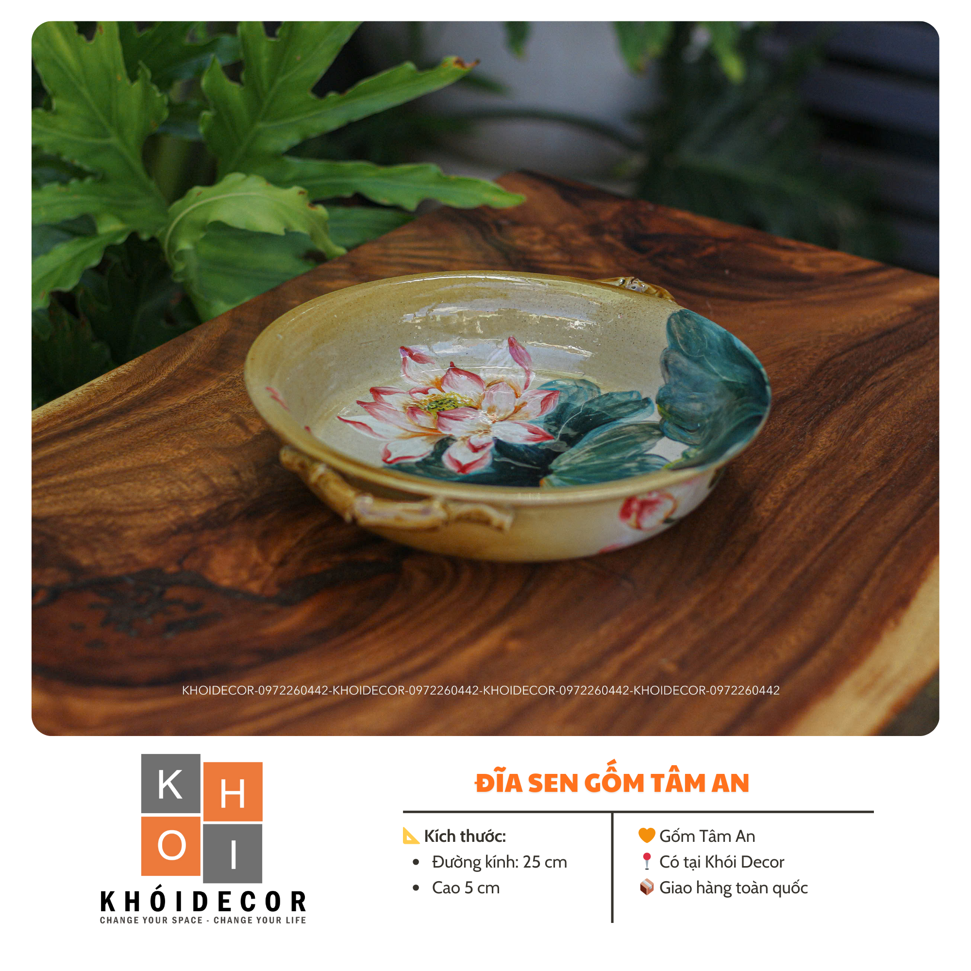  ĐĨA SEN GỐM TÂM AN 