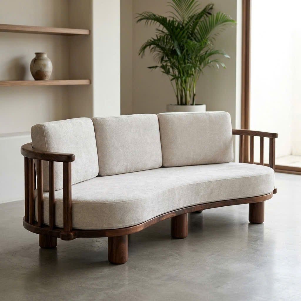  BỘ SOFA GỖ ME TÂY CONG 