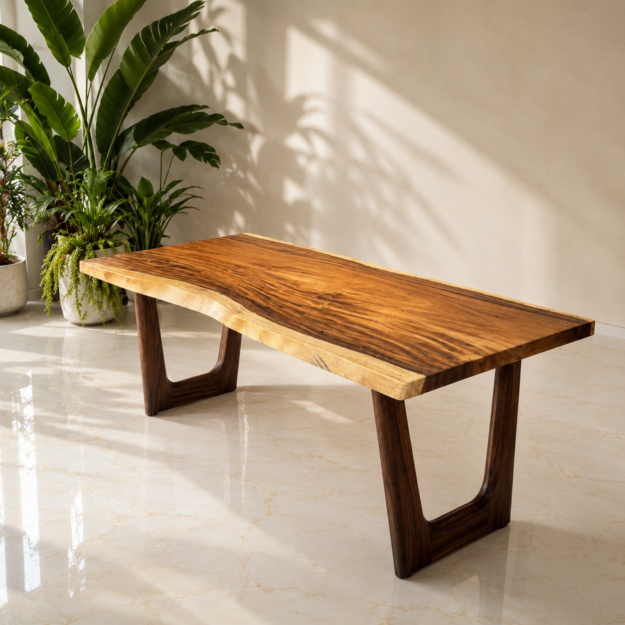  BÀN GỖ ME TÂY 180 x 74-76-86 x 5 cm 