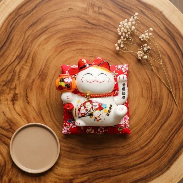  MÈO THẦN TÀI CẦM BÚA 16CM 