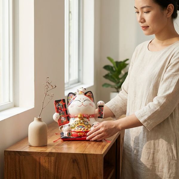  MÈO THẦN TÀI KIM VẬN 27CM 