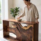  KỆ CONSOLE GỖ ME TÂY - N120 x R30 x C60 cm 
