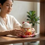  MÈO THẦN TÀI DÂY TIỀN 16CM 