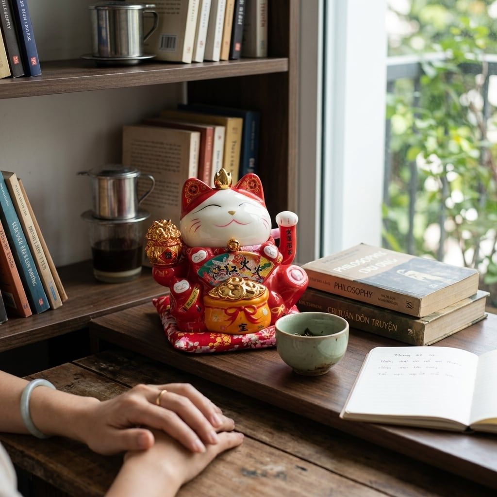 MÈO THẦN TÀI VẪY TAY ĐỎ 