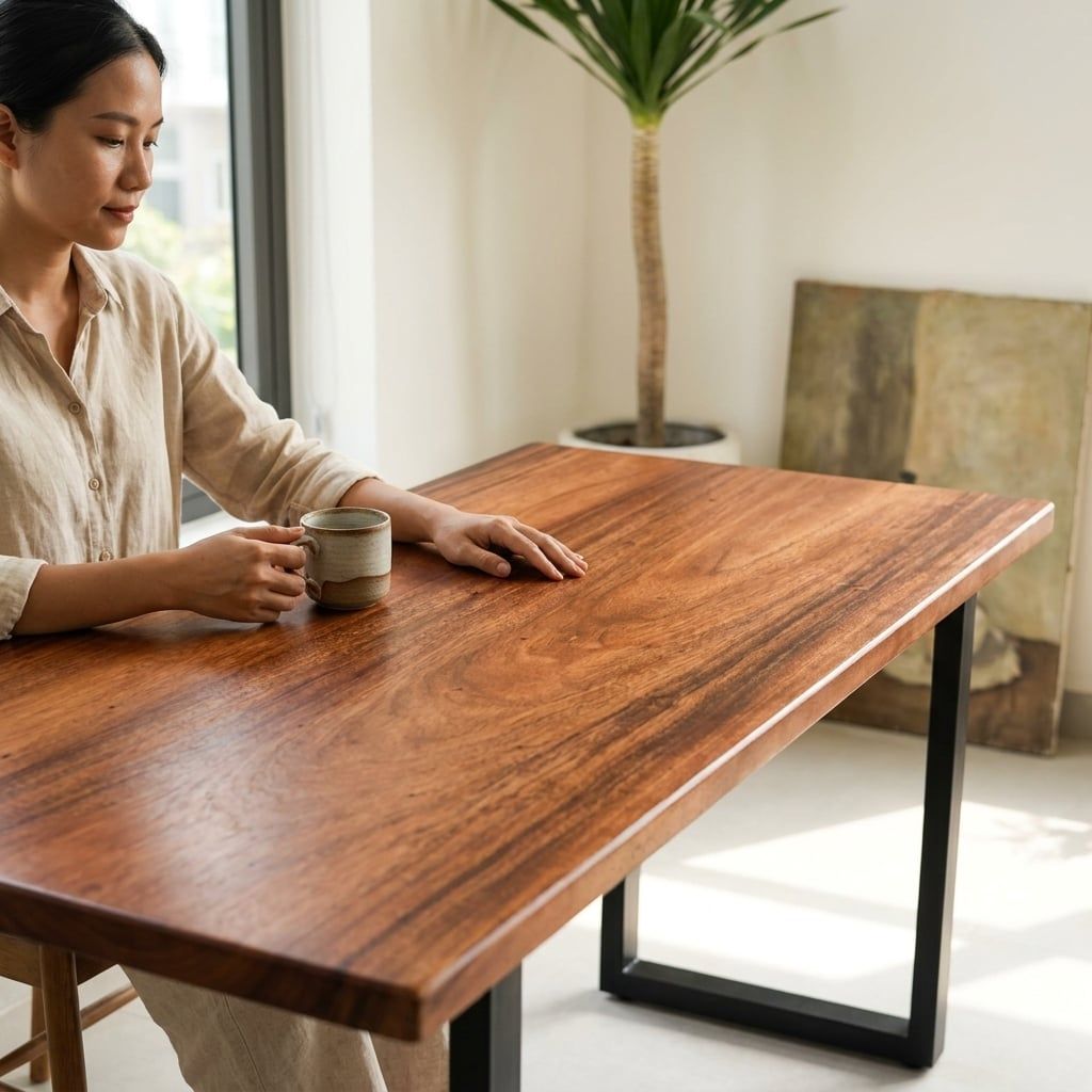  BÀN GỖ ME TÂY GHÉP 140 x 80 x 3.5 cm 