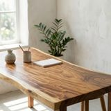  BÀN GỖ ME TÂY 121 x 68-65-70 x 5 cm 
