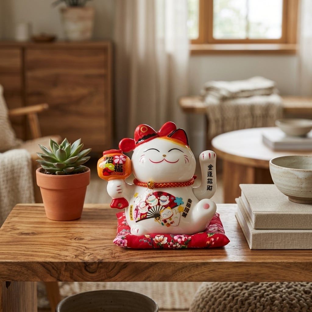  MÈO THẦN TÀI CẦM BÚA 16CM 