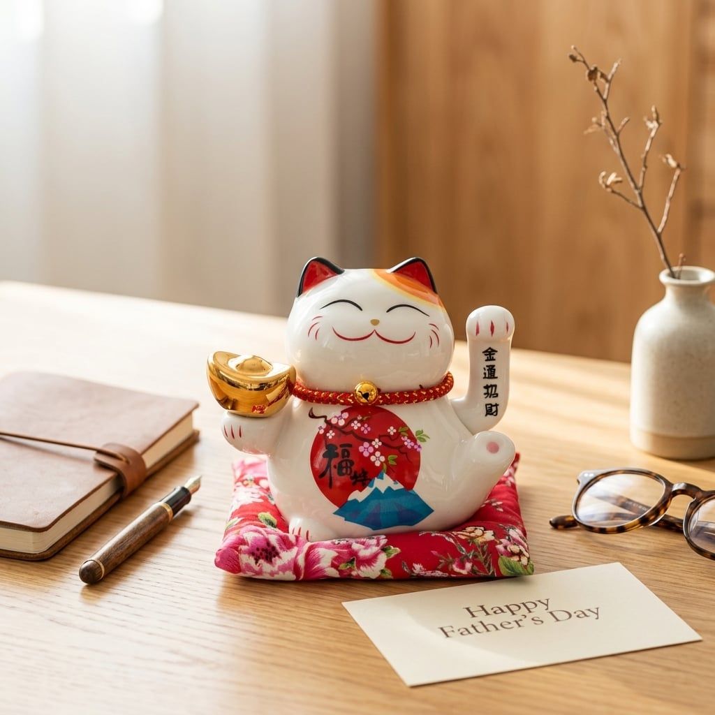  MÈO THẦN TÀI THỎI VÀNG 16CM 