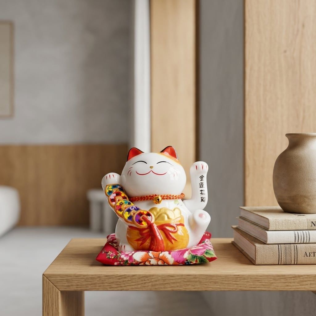  MÈO THẦN TÀI DÂY TIỀN 16CM 