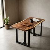  BÀN GỖ ME TÂY 126 x 65-63-66 x 5 CM 
