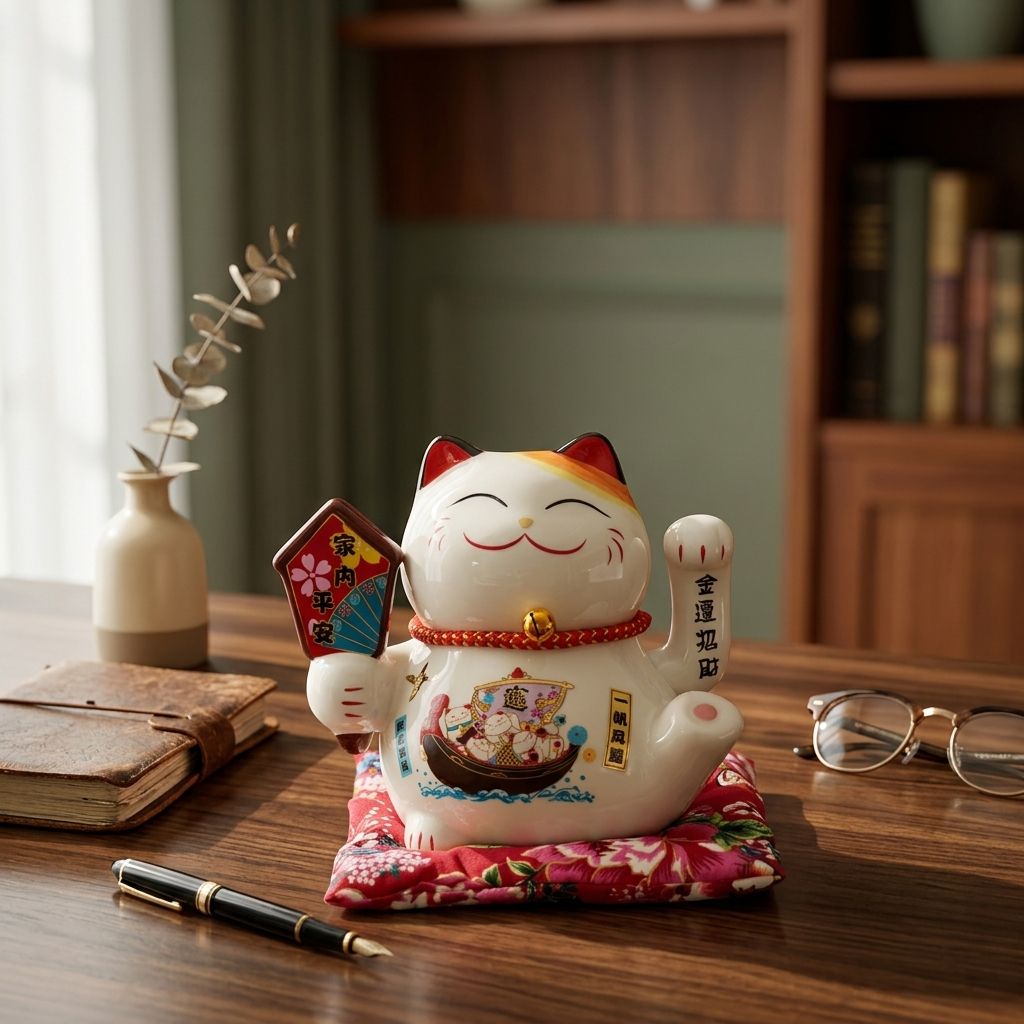  MÈO THẦN TÀI THẺ BÀI 16CM 