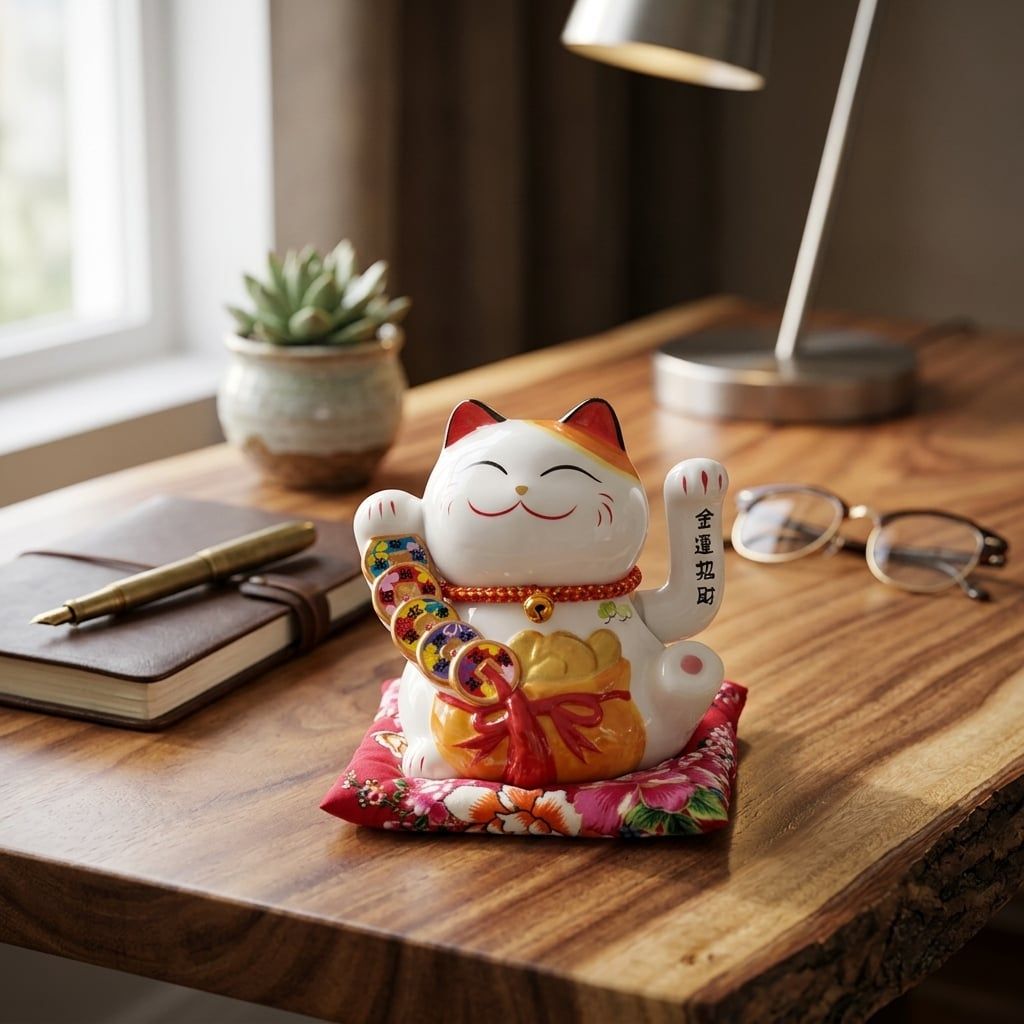 MÈO THẦN TÀI DÂY TIỀN 16CM 