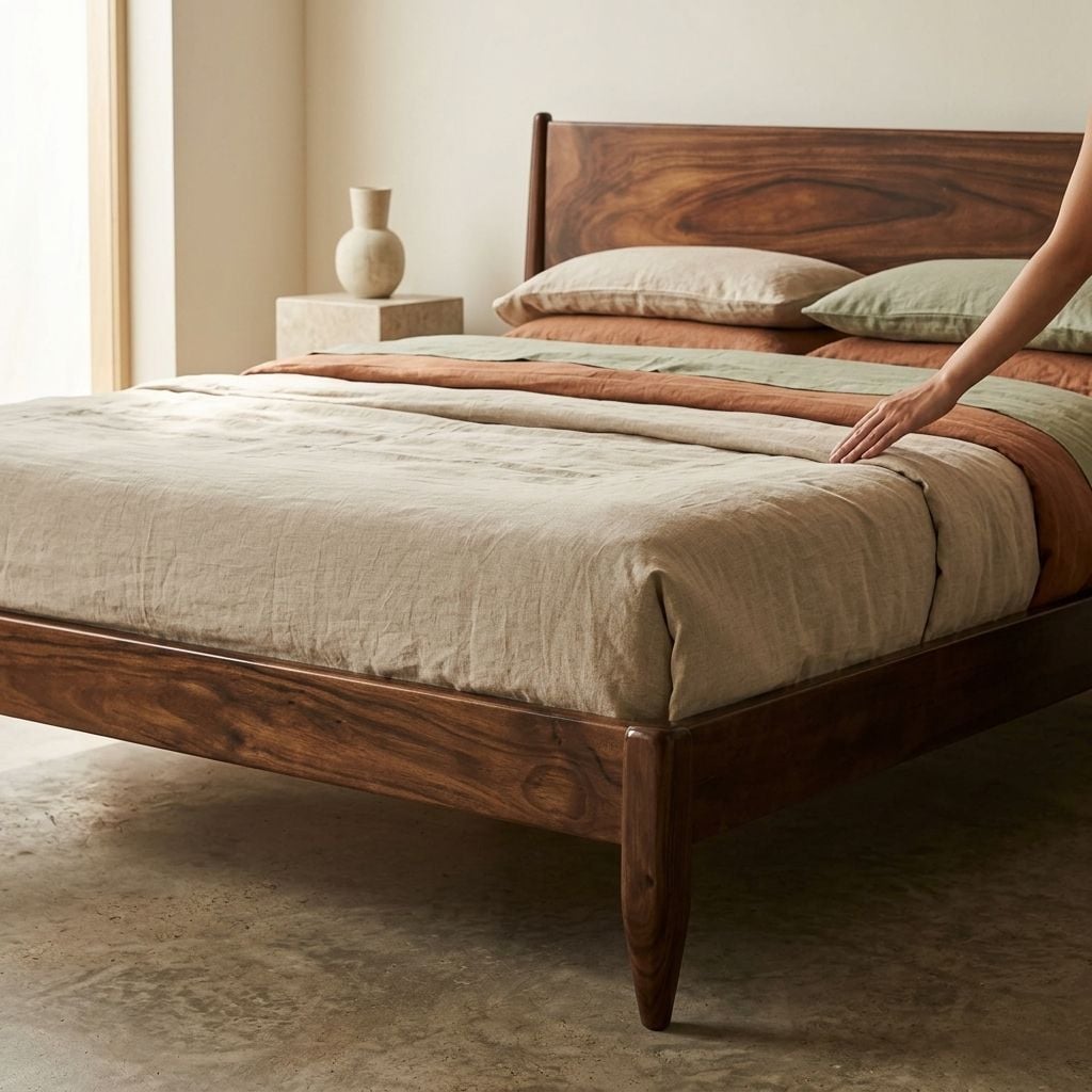  GIƯỜNG GỖ ME TÂY - D200xR200xC40 - 004 