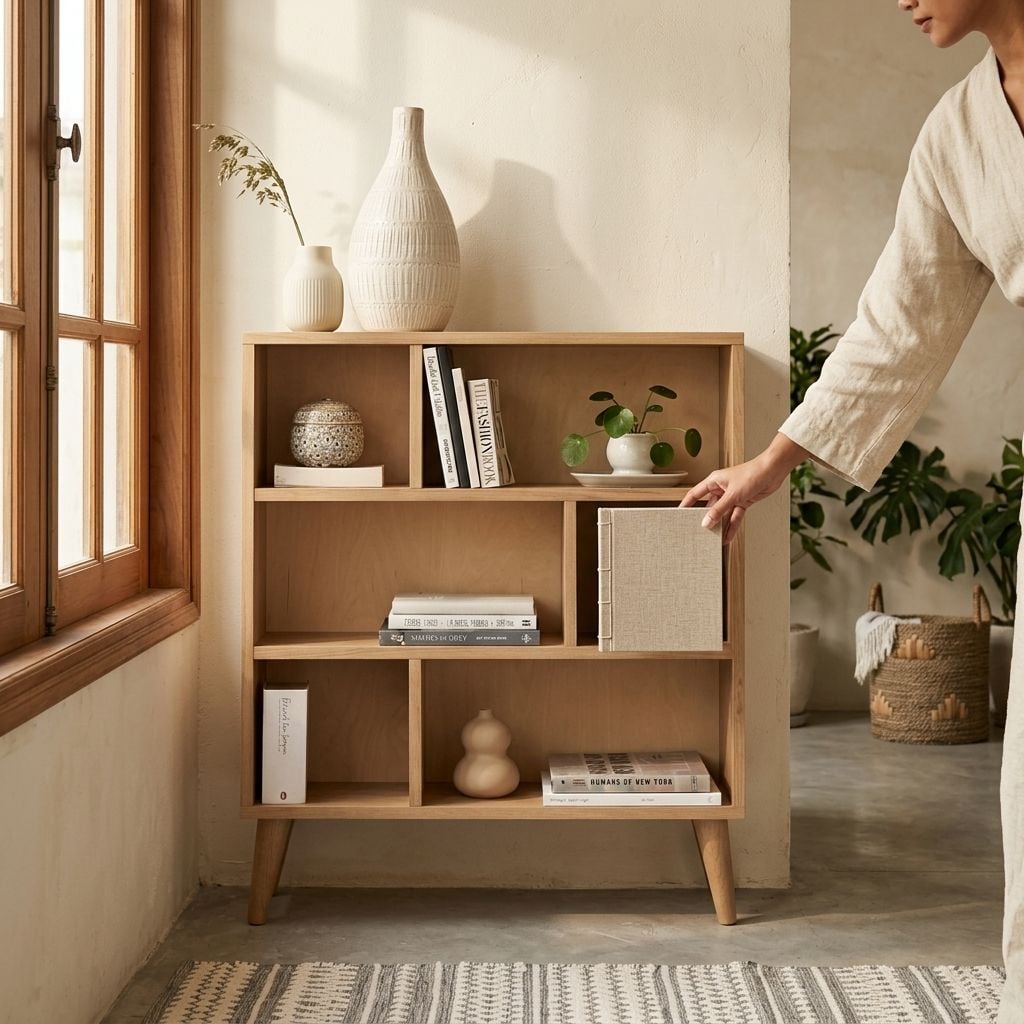  KỆ SÁCH GỖ THÔNG - N100 x C120 x S20 cm 