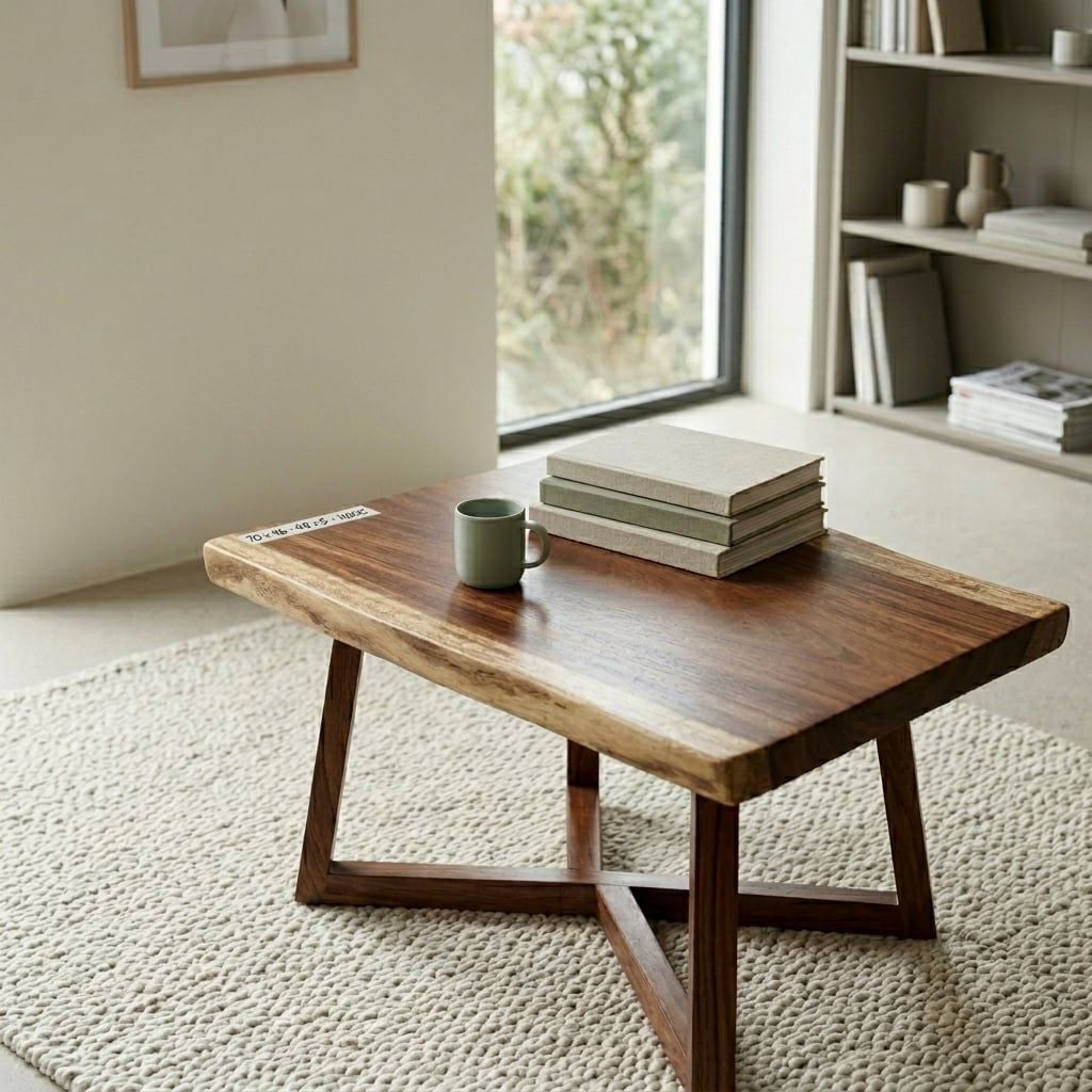  BÀN GỖ ME TÂY - N70 x R46-48 x D5 cm 