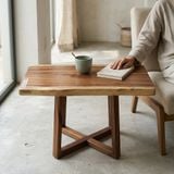  BÀN GỖ ME TÂY - N80 x R46-48 x D5 cm 