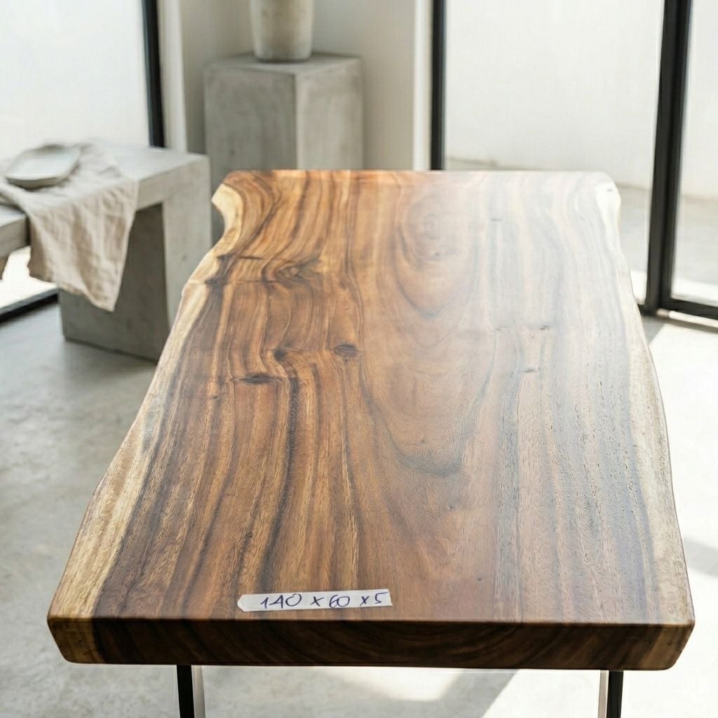  BÀN GỖ ME TÂY 141 x 58-65-71 x 4 cm 