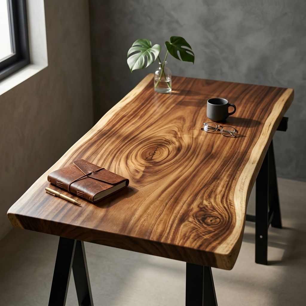  BÀN GỖ ME TÂY 141 x 58-65-71 x 4 cm 