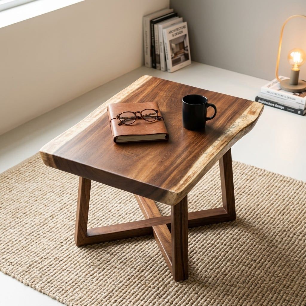  BÀN GỖ ME TÂY - N70 x R46-48 x D5 cm 