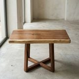  BÀN GỖ ME TÂY - N80 x R46-48 x D5 cm 