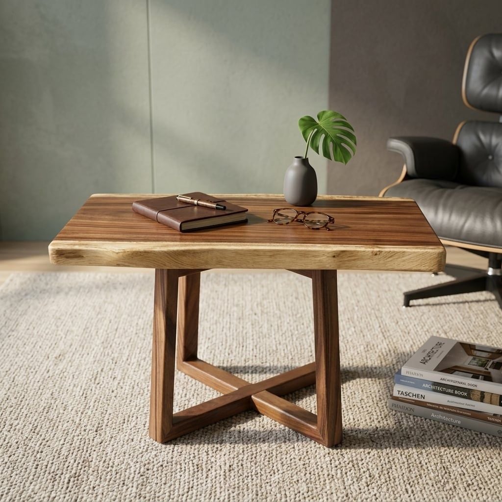  BÀN GỖ ME TÂY - N80 x R46-48 x D5 cm 
