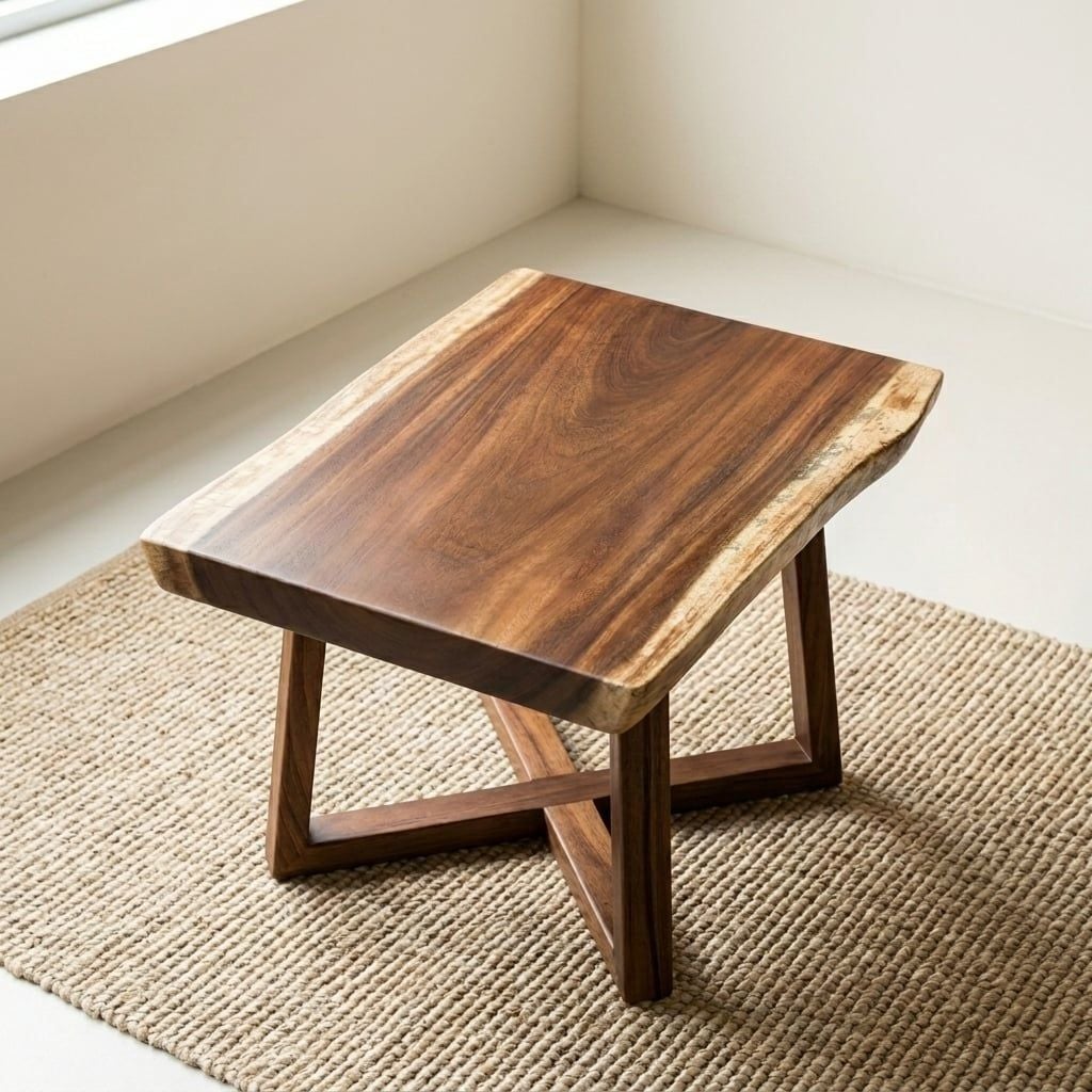  BÀN GỖ ME TÂY - N70 x R46-48 x D5 cm 