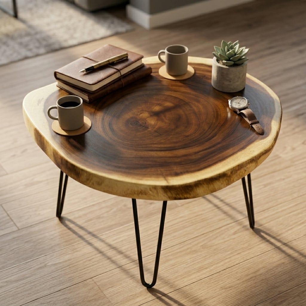  BÀN GỖ ME TÂY - N72 x R60 x D7 cm 